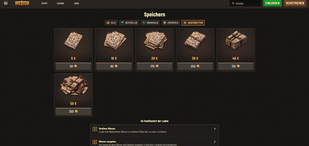 Westio Casino Bonus-Kaufen
